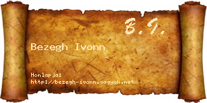 Bezegh Ivonn névjegykártya
